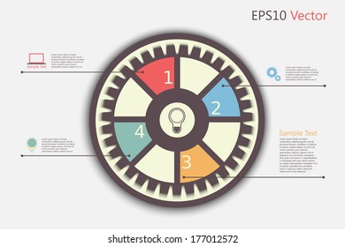 Infographic design template with gear