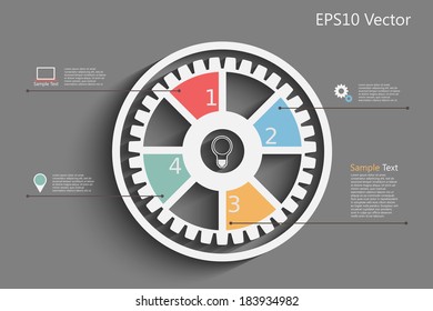 Infographic design template with gear