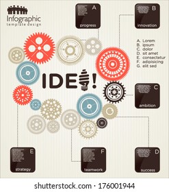 Infographic design template with gears