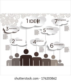 Infographic design template with gears 