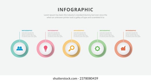 Infographic design template with icon 5 steps