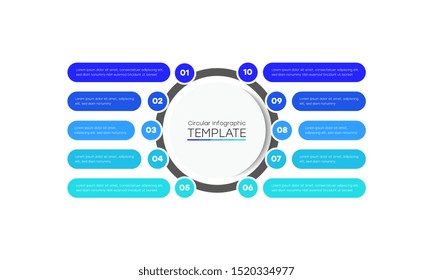 Infographic design template with icons and 10 options or steps. Business concept. Can be used for process diagram, presentations, workflow layout, banner, flow chart, info graph