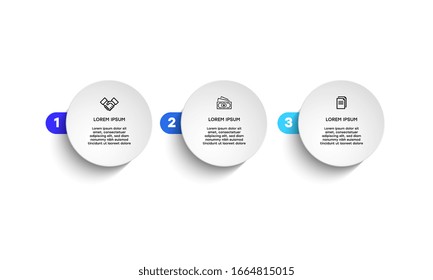 Infographic design template with icons and 3 options or steps. Business concept. Can be used for process diagram, presentations, workflow layout, banner, flow chart, info graph