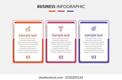 Infographic design template with icons and 3 options or steps. Can be used for process diagram, presentations, workflow layout, banner, flow chart, info graph	