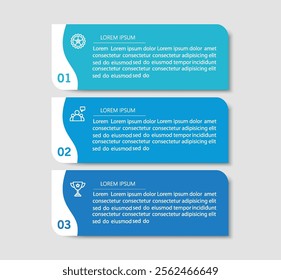 Infographic design template with icons and 3 options or steps. Can be used for process diagram, presentations, workflow layout, flow chart, info graph	
