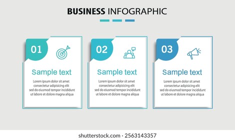 Infographic design template with icons and 3 options or steps. Can be used for process diagram, presentations, workflow layout, flow chart, info graph