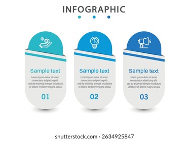 Infographic design template with icons and 3 options or steps