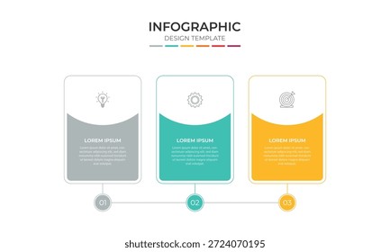 Plantilla de diseño de infografía con iconos y 3 opciones o pasos. Puede ser utilizado para el diagrama de proceso, presentaciones, diseño de flujo de trabajo, Anuncio, diagrama de flujo, gráfico de información