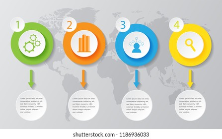 Infographic design template with icons and 4 steps. Vector template for presentations, info graph.