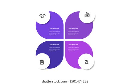 Infographic design template with icons and 4 options or steps. Business concept. Can be used for process diagram, presentations, workflow layout, banner, flow chart, info graph