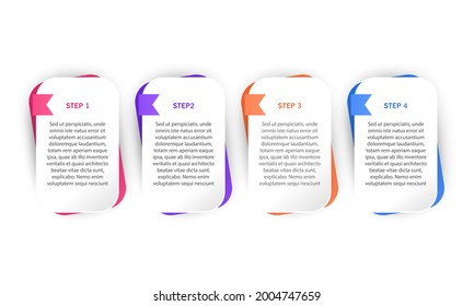 Infographic design template with icons and 4 options or steps. Can be used for process diagram, presentations, workflow layout or banner, Vector illustrations