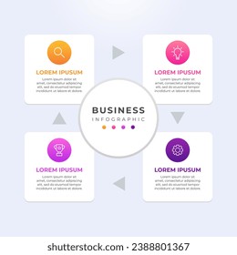 Infographic design template with icons and 4 options or steps.