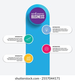 Infographic design template with icons and 4 steps. vector illustration for presentation, diagram, web, banner
