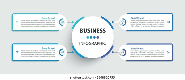 Infographic design template with icons and 4 options or steps. Can be used for process diagram, presentations, workflow layout, flow chart, info graph