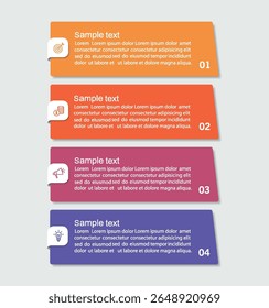 Infographic design template with icons and 4 options or steps. Can be used for process diagram, presentations, workflow layout, flow chart, info graph