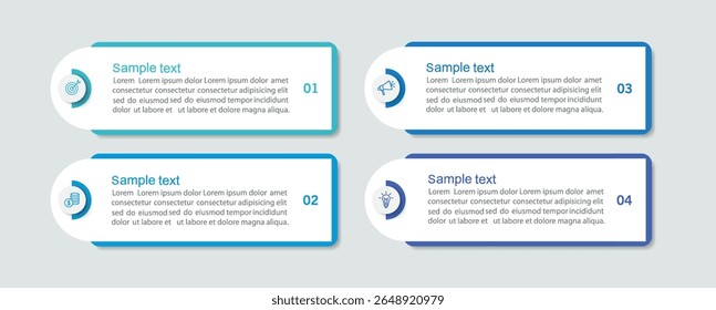 Infographic design template with icons and 4 options or steps. Can be used for process diagram, presentations, workflow layout, flow chart, info graph