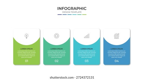 Infographic design template with icons and 4 options or steps. Can be used for process diagram, presentations, workflow layout, banner, flow chart, info graph