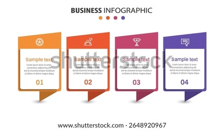 Infographic design template with icons and 4 options or steps. Can be used for process diagram, presentations, workflow layout, flow chart, info graph