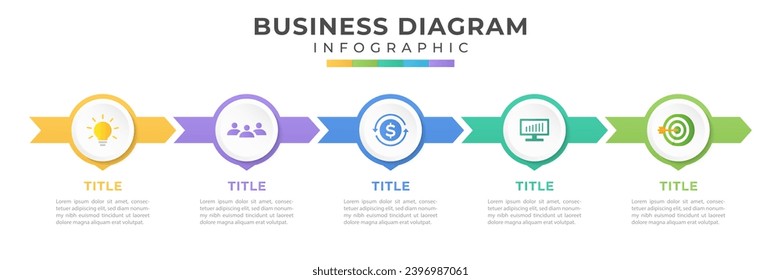 Infographic design template with icons and 5 options or steps. visualization for processes, presentations, layouts, banners, info graphics