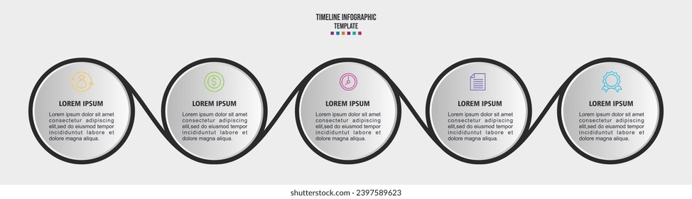 Infographic design template with icons and 5 options or steps. Can be used for process diagram, presentations, workflow layout, banner, flow chart, info graph.