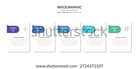 Infographic design template with icons and 5 options or steps. Can be used for process diagram, presentations, workflow layout, banner, flow chart, info graph