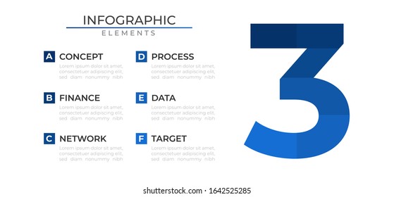 Infographic design template with icons and number three element. Process visualization. Vector for company and corporate business project and presentation. Eps 10