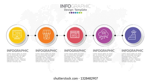 Infographic design template with icons and numbers options or steps.