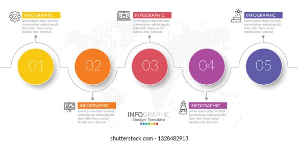 Infographic design template with icons and numbers options or steps.
