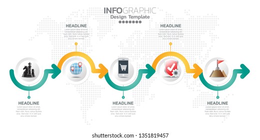 Infographic design template with icons and options or steps.