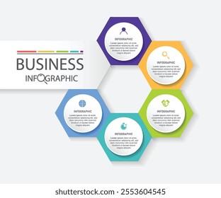 Infographic design template with icons and options for presentation, web