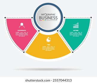 Infographic design template with icons. vector illustration for presentation, diagram, web, banner