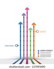Infographic design template. Idea to display timeline with arrow