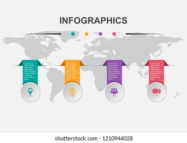 Infographic design template with labels, stock vector