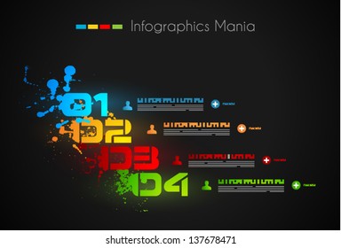 Infographic design template with liquid dropd. Ideal to display information, ranking and statistics with orginal and modern style.