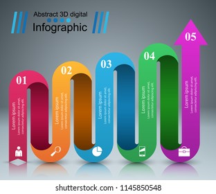 Infographic design template and marketing icons. Arrows logo.