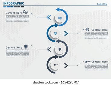 Infographic design template and marketing icons. Template for diagram, graph, presentation and round chart. Business concept with 4 options, parts, steps or processes. Data visualization.