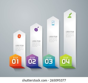 Infographic design template and marketing icons, Business concept with 4 options, parts, steps or processes. Can be used for workflow layout, diagram, number options, web design.   