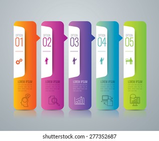 Infographic design template and marketing icons, thin line style, flat design. Can be used for workflow layout, diagram, number options, web design.   