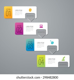 Infographic design template and marketing icons, thin line style, flat design. Can be used for workflow layout, diagram, number options, web design.   