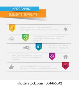 Infographic design template and marketing icons, Business concept with 5 options