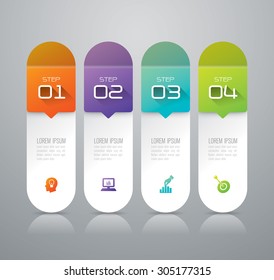 Infographic design template and marketing icons, Business concept with 4 options, parts, steps or processes. Can be used for workflow layout, diagram, number options, web design.   