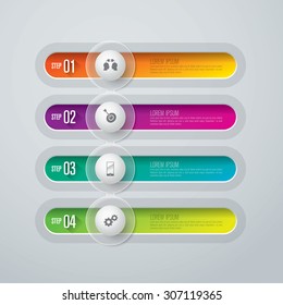 Infographic design template and marketing icons, Business concept with 4 options, parts, steps or processes. Can be used for workflow layout, diagram, number options, web design.   