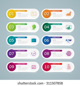 Infographic design template and marketing icons, Business concept with 10 options