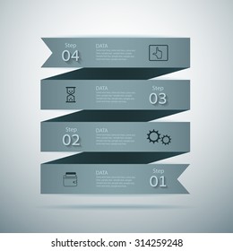Infographic design template and marketing icons on the grey background. concept with 4 options Can be used for web design and workflow layout