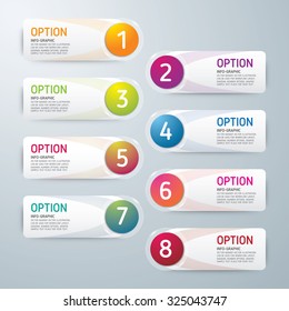 Infographic design template and marketing icons, Business concept with 8 options, parts, steps or processes. used for workflow layout, diagram,banner,  number options, graphic or web design.