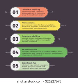 Infographic design template and marketing icons, business concept with 5 options, parts, steps or processes.