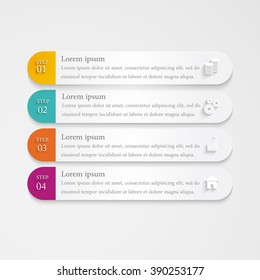 Infographic design template and marketing icons, Business concept with 4 options, parts, steps or processes. Can be used for workflow layout, diagram, number options, web 