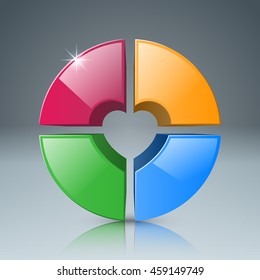  Infographic design template and marketing icons. Heart icon.