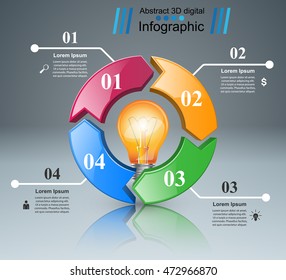 Infographic design template and marketing icons. Bulb