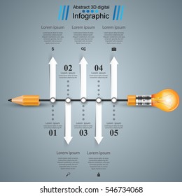 Infographic design template and marketing icons. Bulb icon. Light icon.